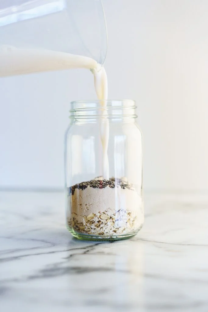 oatmeal ingredients in jar