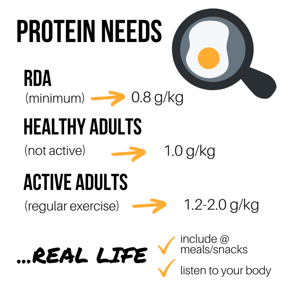 chart with protein needs for different people