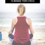 woman sitting on yoga mat on the beach
