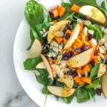 white plate with fall harvest salad