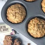 muffin tin with muffins and fiber bar