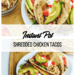 shredded chicken taco collage