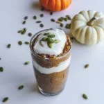 pumpkin chia pudding with pumpkins