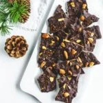 tray of dark chocolate coffee bark