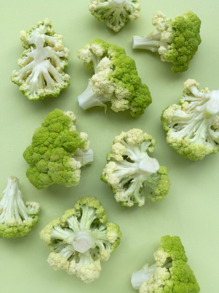green cauliflower florets