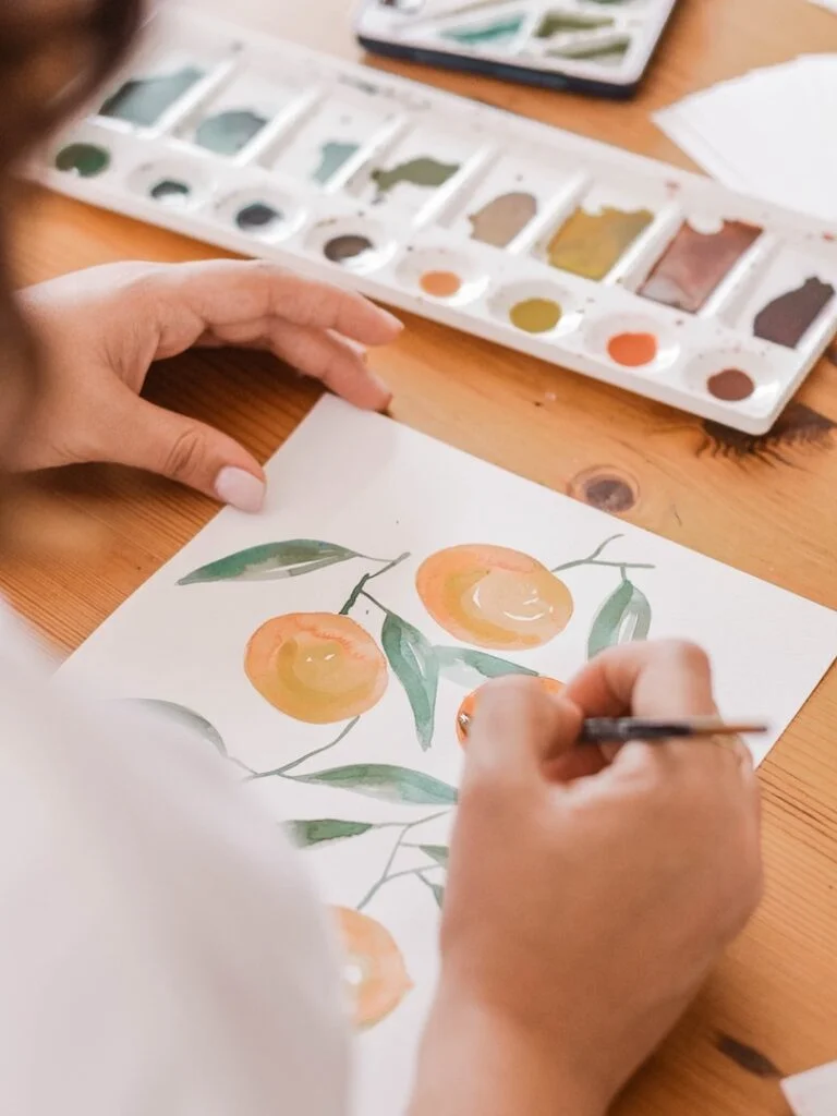 hands watercolor painting