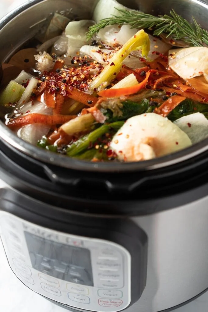 instant pot bone broth ingredients before cooking