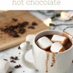 white mug filled with hot chocolate and marshmallows