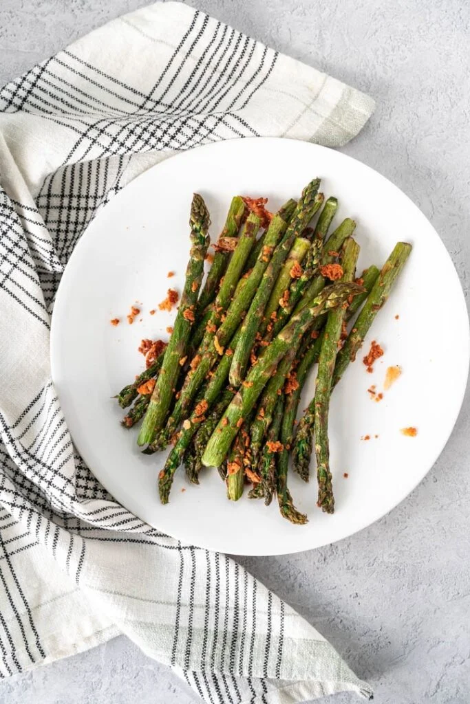 Perfectly Tender Air Fried Asparagus with Parmesan