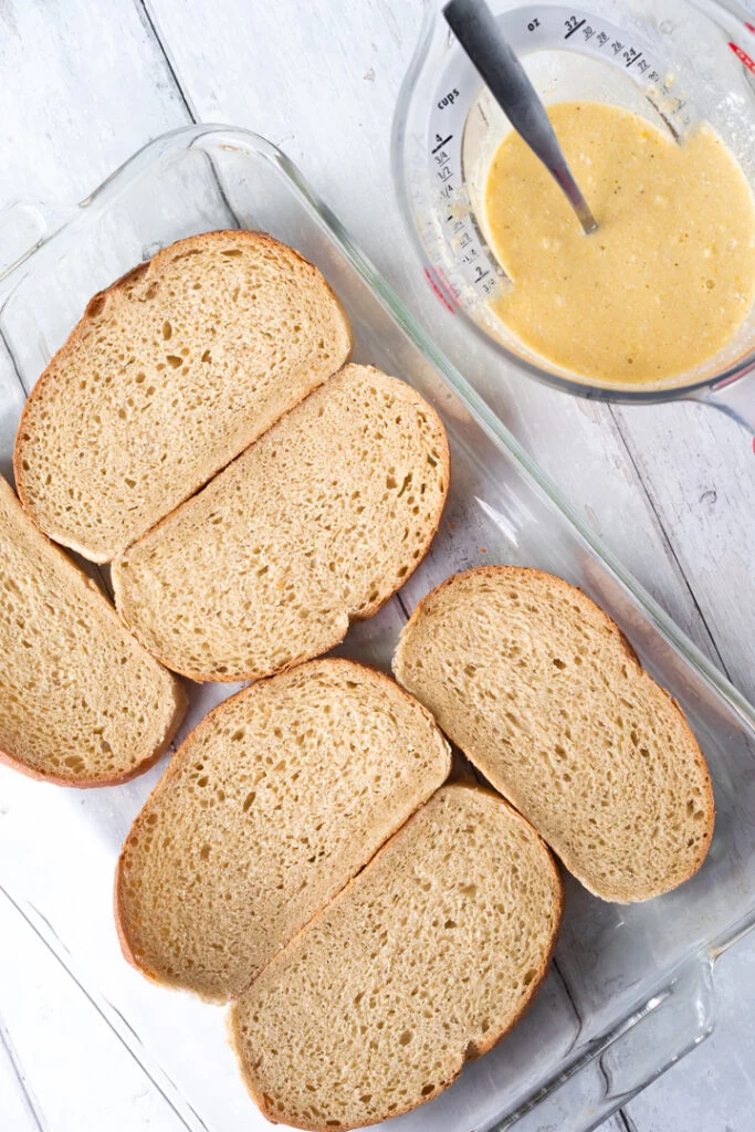 sourdough French toast before soaking