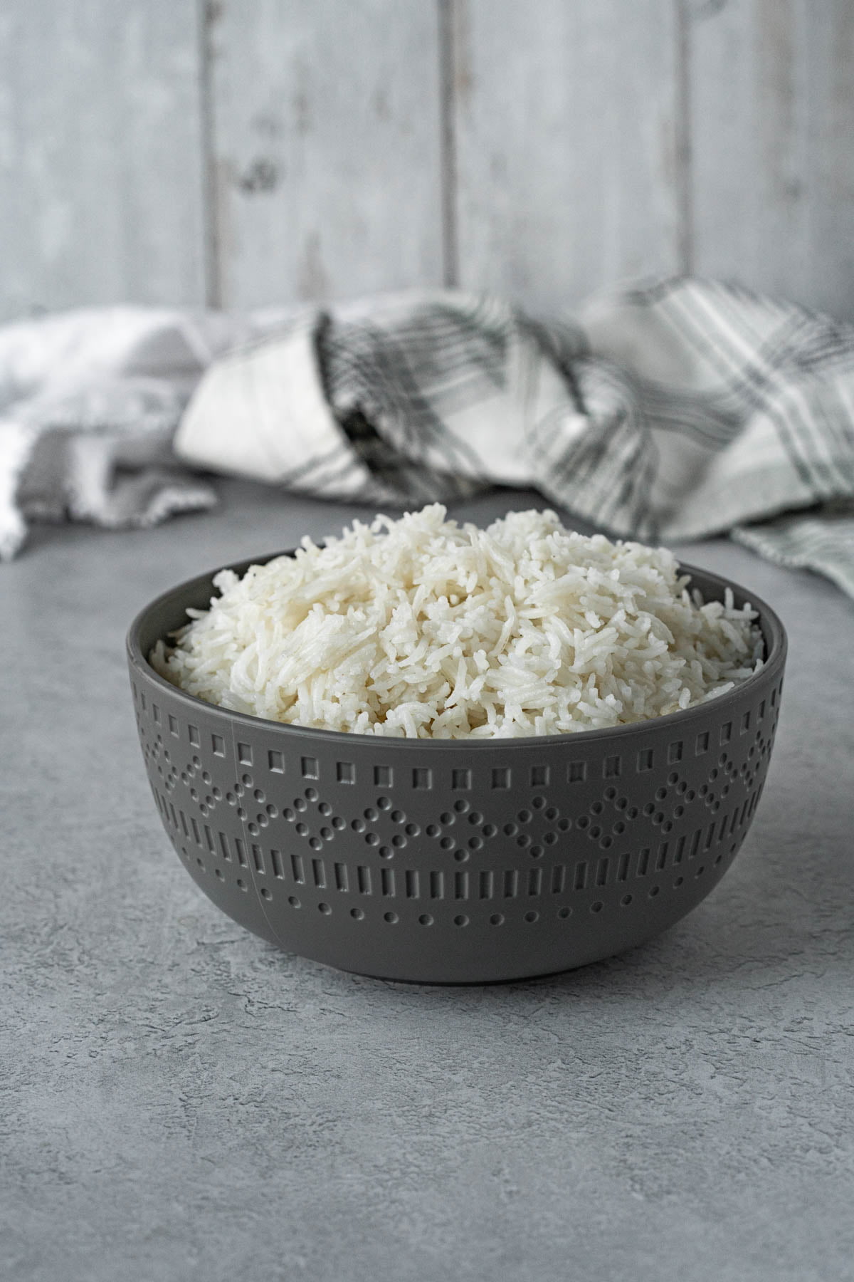 grey bowl filled with white rice
