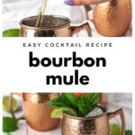 collage of bourbon mules
