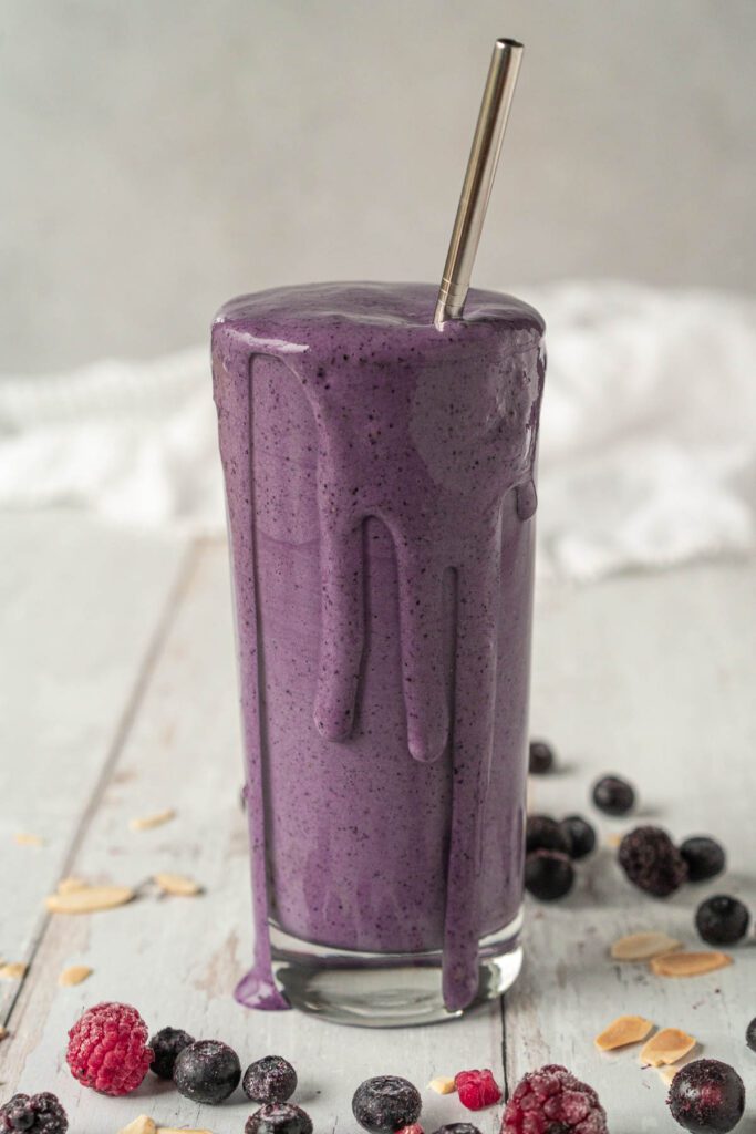Mixed Berry Protein Smoothie - Chelsea Dishes