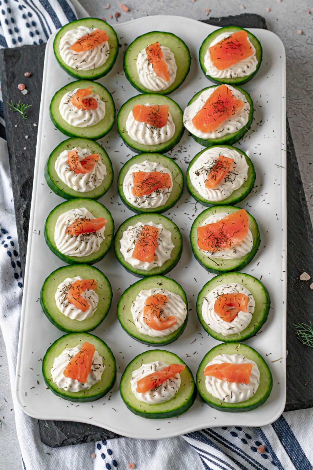 Dilly Cucumber Bites with Salmon Chelsea Dishes